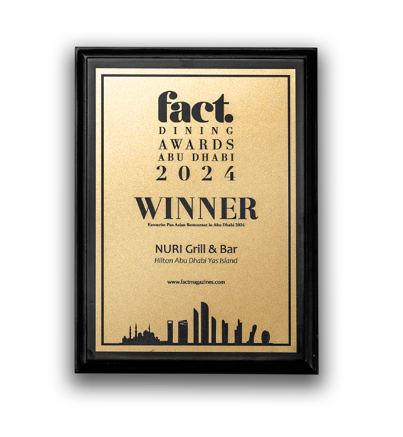 FACT Dining Awards Abu Dhabi 2024 plaque: Winner, NURI Grill & Bar, Hilton Abu Dhabi Yas Island