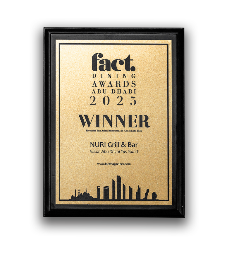 FACT Dining Awards Abu Dhabi 2025 plaque: Winner, NURI Grill & Bar, Hilton Abu Dhabi Yas Island